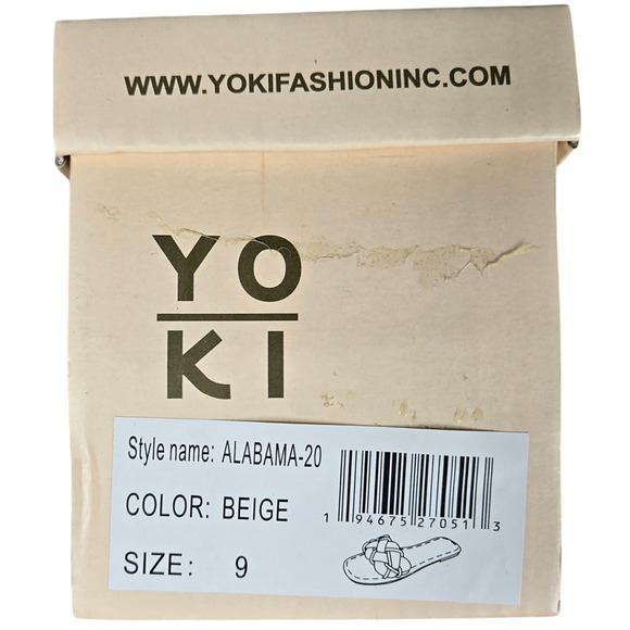 Yoki Alabama Women's Braided Rhinestone Flat Sandals‎ in Beige 9 NIB - Picture 8 of 8